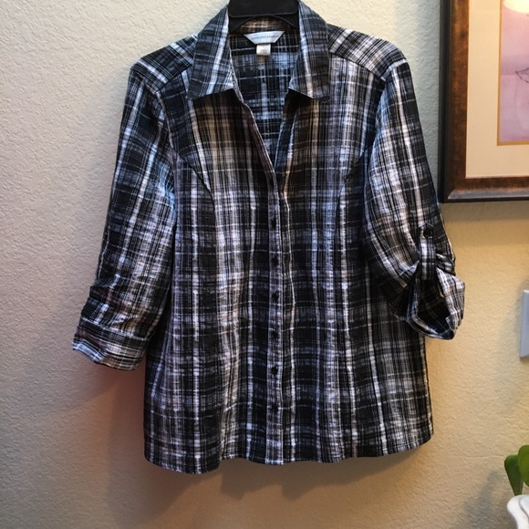 Crinkle plaid sz L - Picture 1 of 7